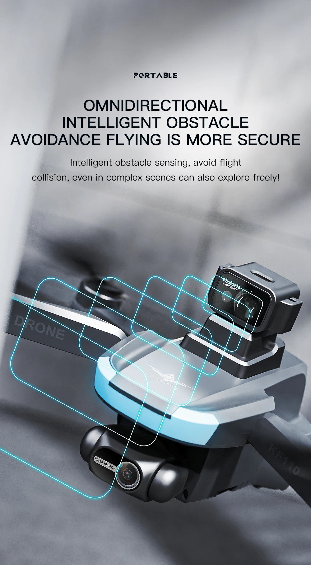 New KFPLAN KF110 MINI Drone Brushless Motor 4K Camera EIS Obstacle Avoidance Professional 226G Quadcopter RC Drone Toy for Gifts