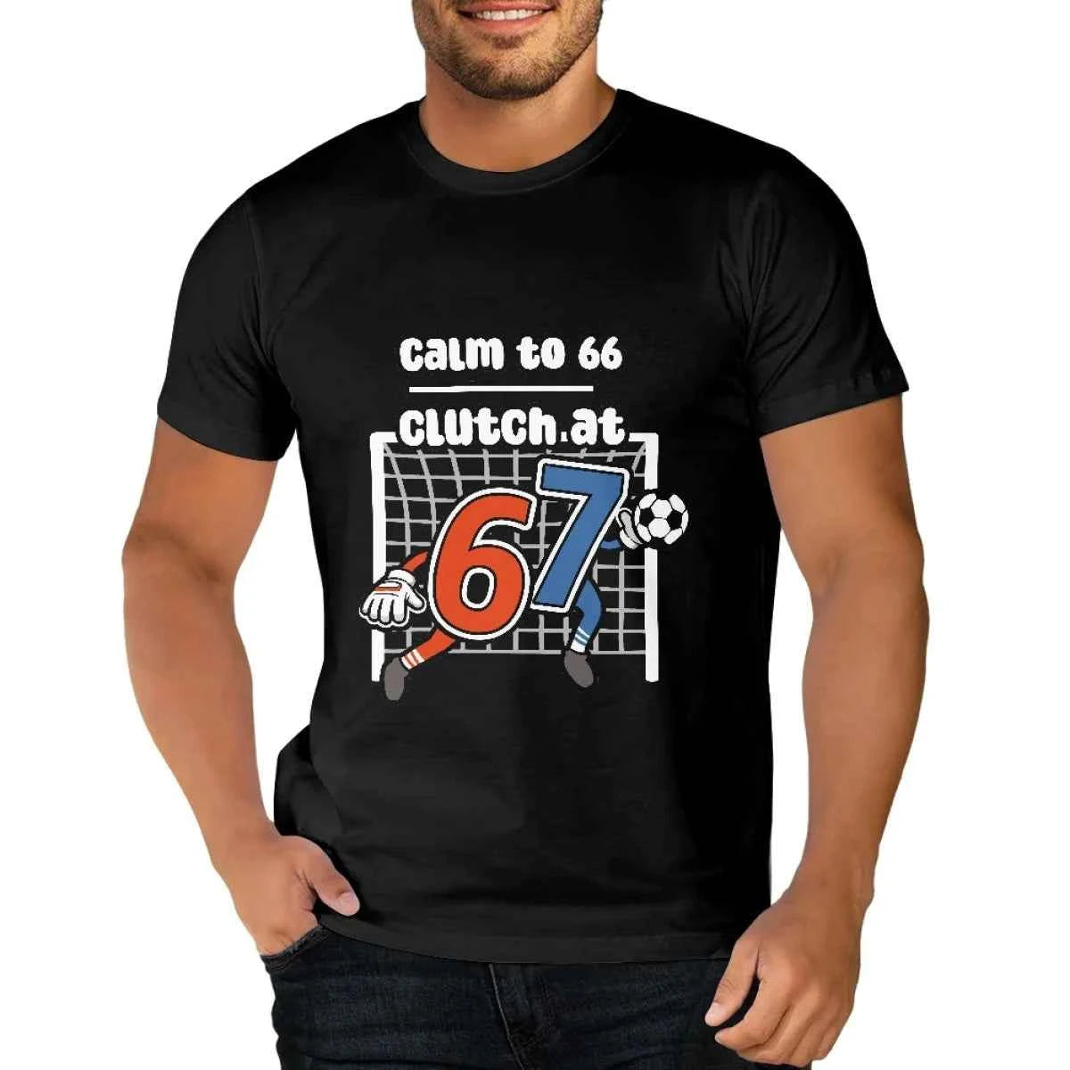 Funny 67 T-Shirt for Kids Crew Neck Football Match 67 Graphics Fun Printed Men's Cotton T-shirt Perfect Gift Tops Clothing