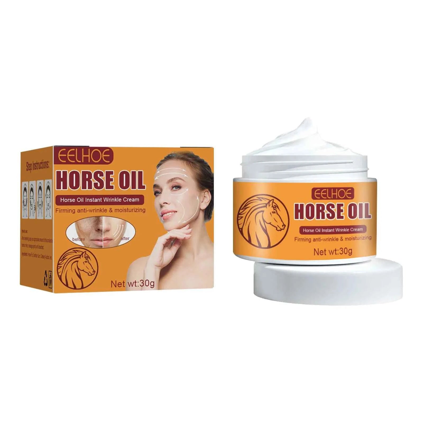 Eelhoe Instant Anti-Wrinkle Horse Oil Skin Care Firming Fine Lines Brightening Lightening Spots Wrinkle Reducing Facial Cream
