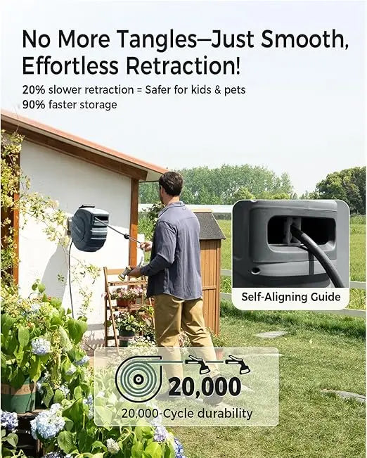 Hot Sale 1/2 Automatic Retractable Garden Hose Reel Free Shipping Wall Mounted Water Hose Pipe for Garden Pet Car Wash