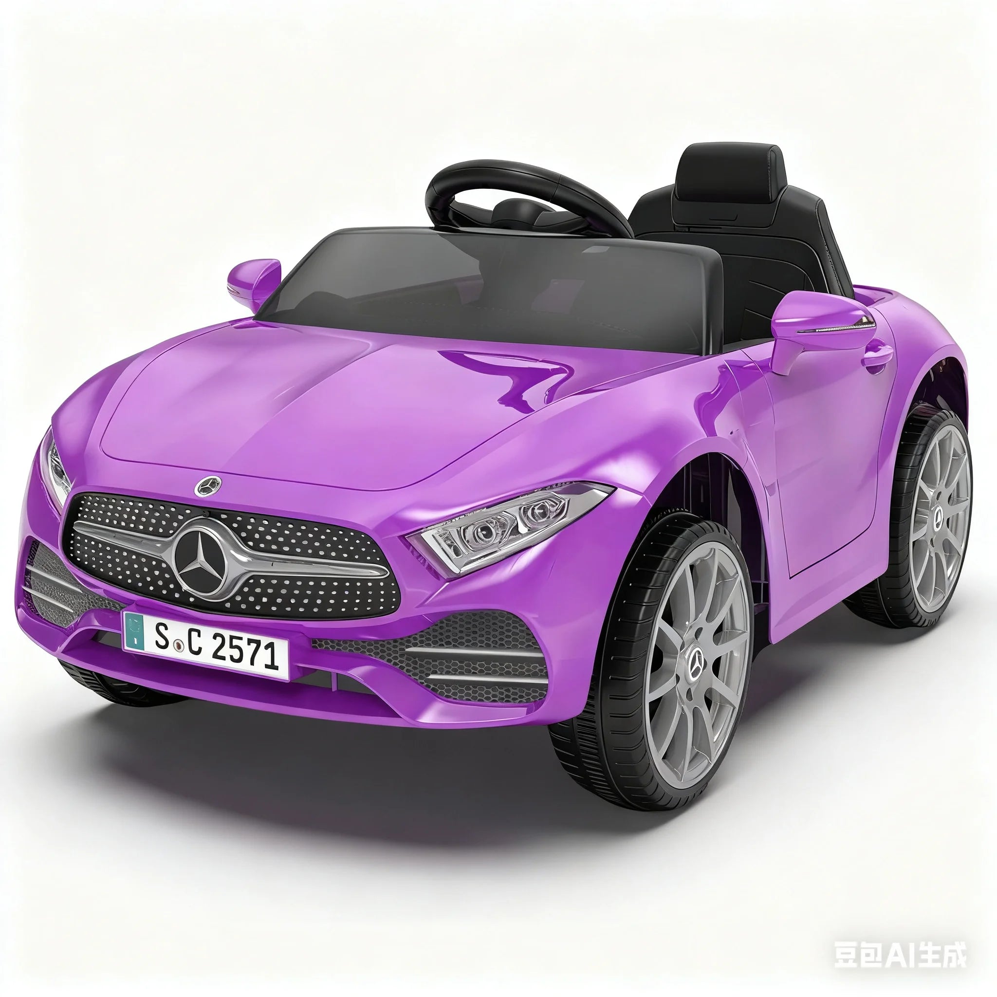 12V Kids Ride on Benz Car with 2.4G Remote Control, Car Ride on Vehicle Double Doors, 5 Point Safety Belt,LED Light 2-5 Year