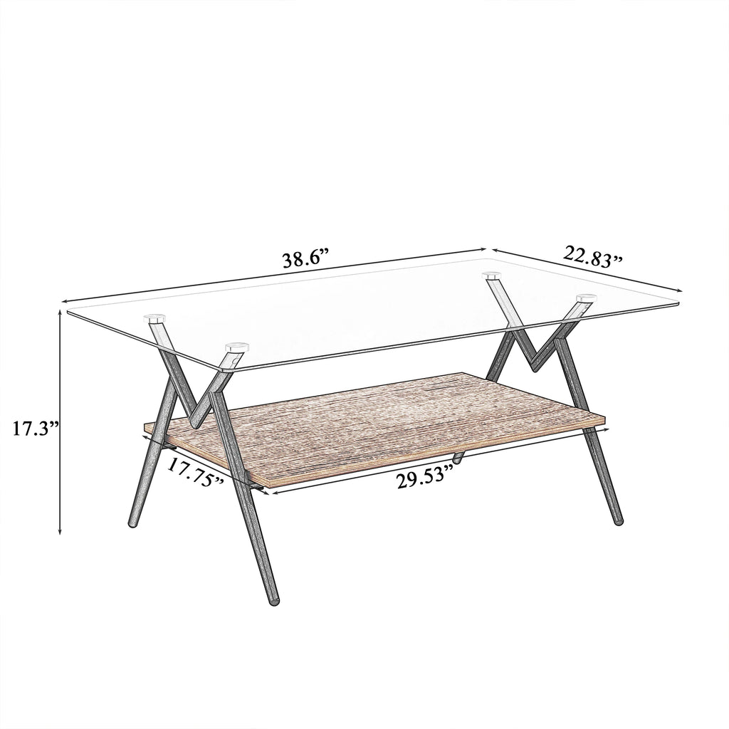 Living Room Set of 3 Piece New Shape Tempered Glass Coffee Table Side Table Set for Living Room Center Area