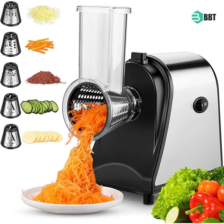 5 in 1 Electric Cheese Grater Rotary Electric Slicer Electric Vegetable Slicer for Veggies