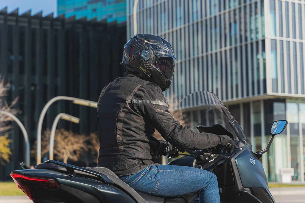 FF901 Original Carbon Fiber Rear Flip Helmet with Double Lens 180° Uncover DOT Four Seasons Compatible Fiber 6K for Motorcycles