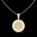 Gold Plated Greek Key Diamond Medallion Link Chain Pendant Luxury Engagement Wedding Anniversary Party Jewelry