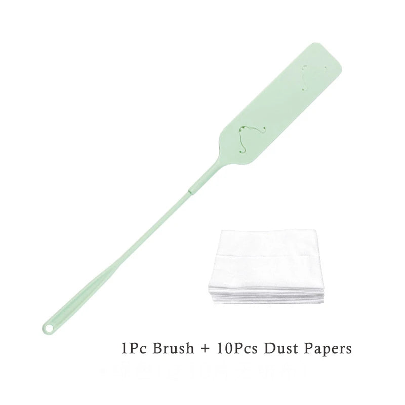 Green Color Long Handle Gap Dust Cleaning Brush With Refills