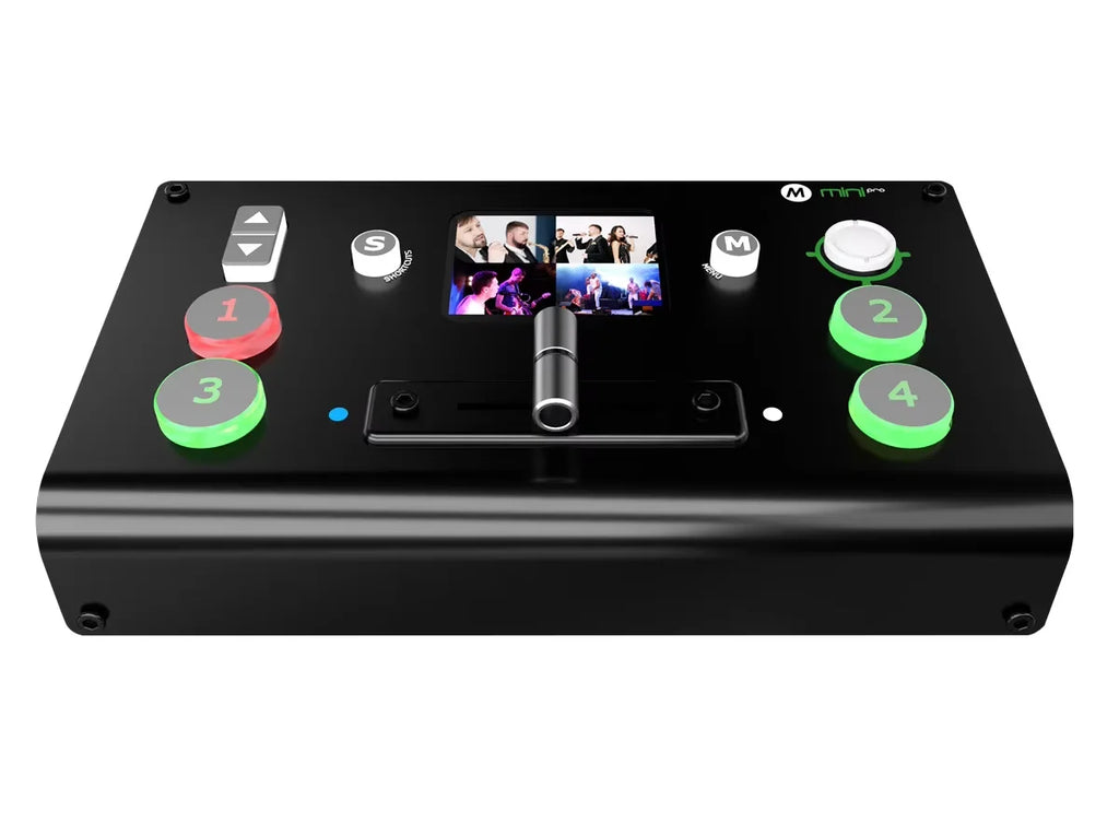 RGBlink Mini/Mini Pro Video Switcher 4 Channel Input Output USB 3.0 T-Bar Switch Support PC and APP Control for Live Streaming