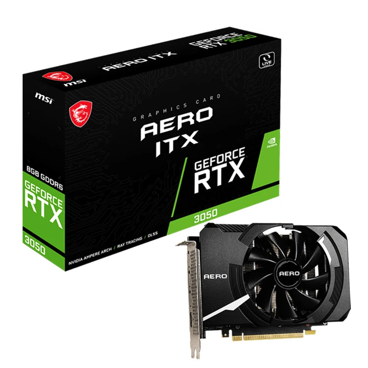 Used MSI GeForce RTX 3050 AERO ITX 8G Gaming Graphics Card Support Mini ITX Case