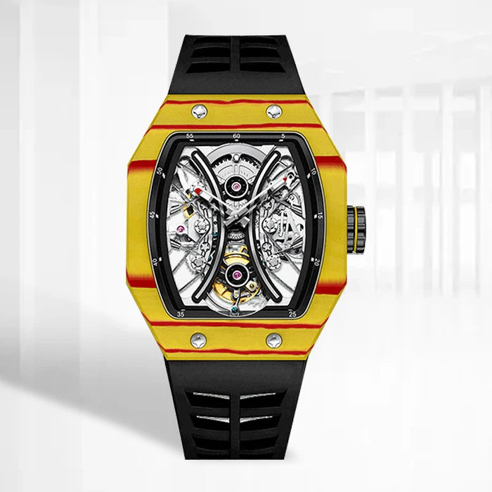 True Luxury Tourbillon square Watch Men's Sapphire Stainless Steel OEM Mechanical Automatic Waterproof Watch for Men