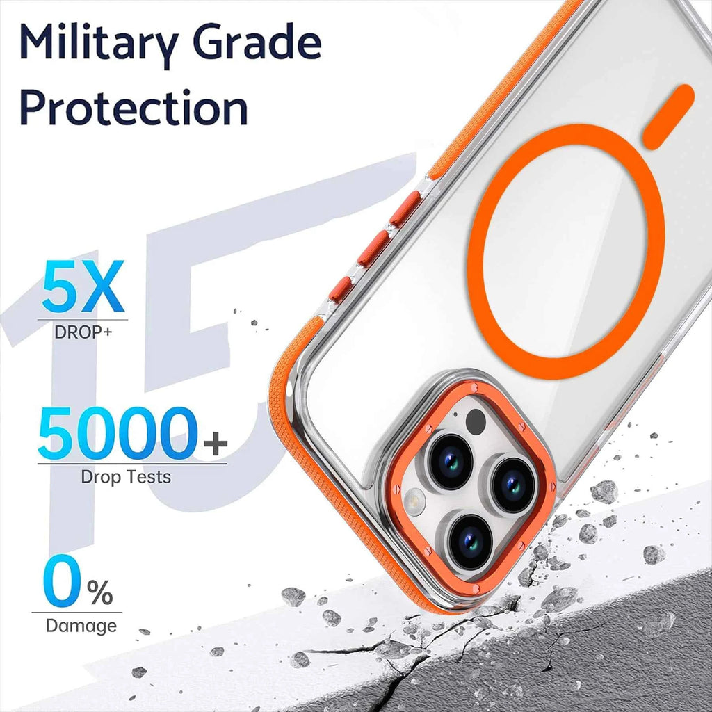 Muti Color Shockproof Clear Mobile Phone Cases Full Protection Magnetic Tpu+Pc Material Phone Cover for Iphone11-16 Series