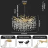 Modern Chandeliers for Dining Room Black Round Tree Branch Crystal Chandelier Adjustable Antique Vintage for Living Room Light