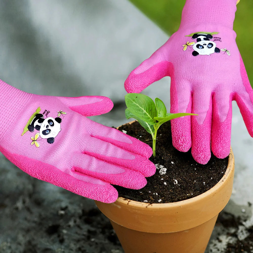 Kids/Toddler /Junior Garden Safety Rubber Coated Gloves, DIY, Age from Year 3 to Year 12, Palm Natural Latex Coated
