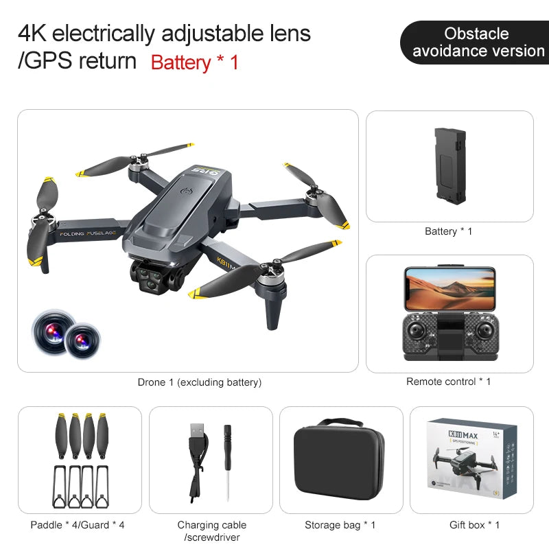 HOSHI K811 MAX RC Drone Brushless Mini Professional 4K HD Dual Camera 5G WIFI GPS Return Obstacle Avoidance Dron Toys Gift