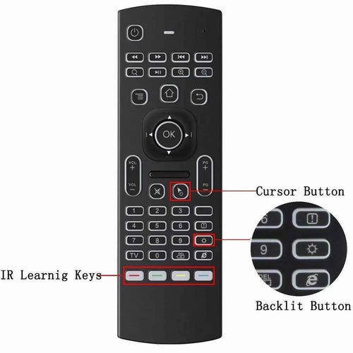 Air Mouse MX3 Learning Code 3D Tracking 2.4G Wireless Mini Keyboard USB Receiver AAA Battery 20m Range Android TV Remote Control
