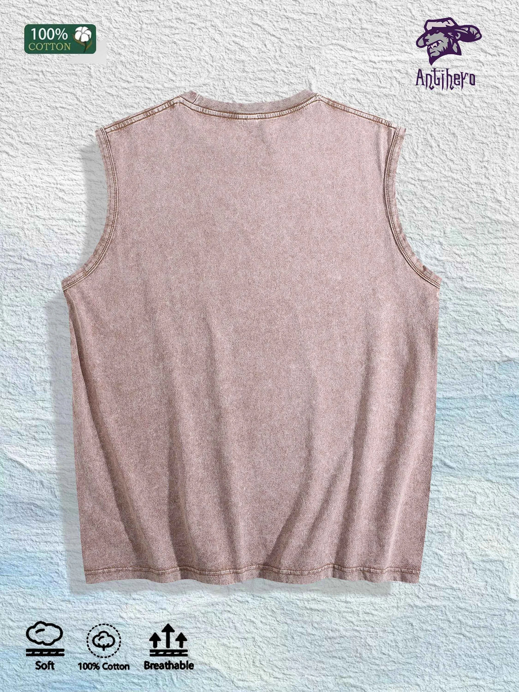I Hate Mornings Cartoon Graphic Washed Vest US Warehouse 3 Colors Cotton Tank