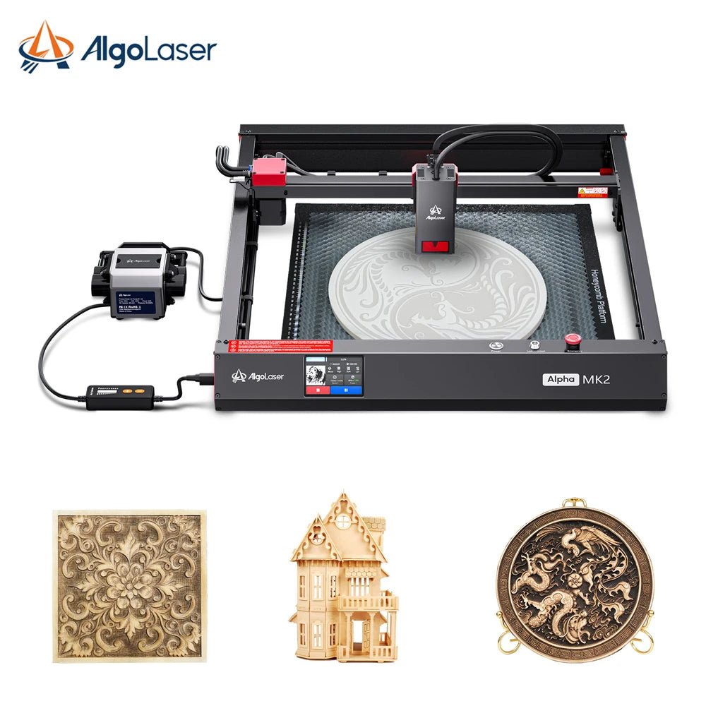 Smart Touch Screen Algolaser Alpha MK2 20W Laser Engraver for Metal Wood Stone and Leather Engraving