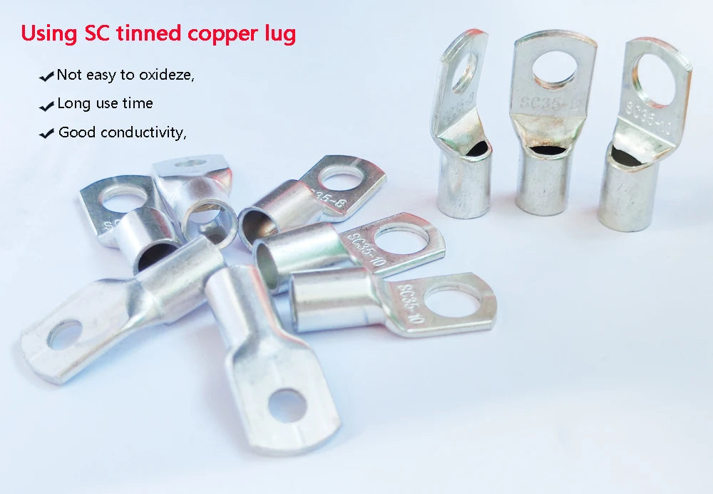 8/6/4/2AWG 10/16/25mm2 Battery Connection Cable Copper Wire with SC Terminal For Car Battery Series and Parallel, UPS, Inverter