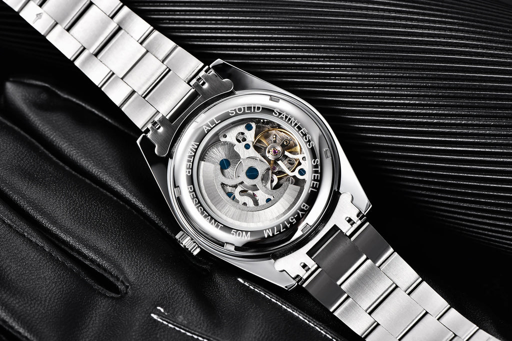 BENYAR Luxury Men Mechanical Wristwatches Stainless Steel Sports Men Automatic Watches 50ATM waterproof Clock