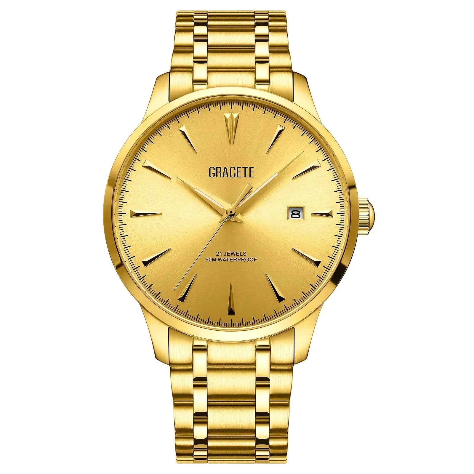 2023 Golden Mechanical Watch for Men - High-End Stylish Stainless Steel Design