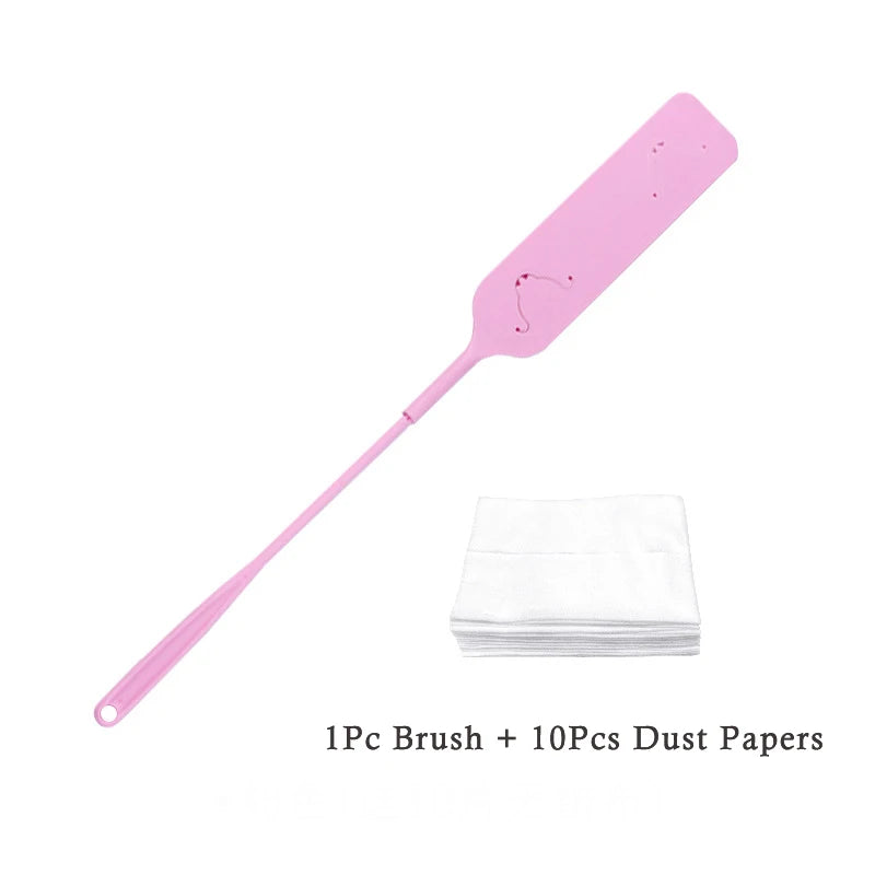 Pink Color Long Handle Gap Dust Cleaning Brush With Refills