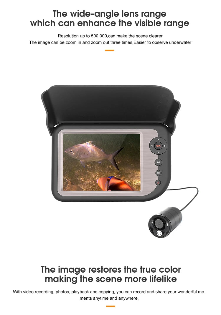HR-5025D Custom Printed Portable High Quality Durable 25M 5Inch Sea Winter Ice Fishing Underwater Camera Video Recording Fish