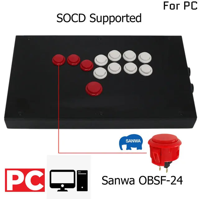 Controller Control and Red Buttons Juegos Hitbox Diy Kit Pc Usb Game Ps2 Ps Arcade Joystick for PS