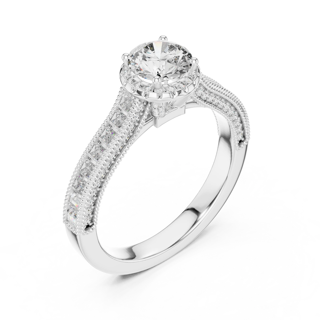 Trendy Fancy Round and Baguette Diamond Ring IGI Certified Lab Grown Stones Perfect for Engagement Wedding Luxury Gifts