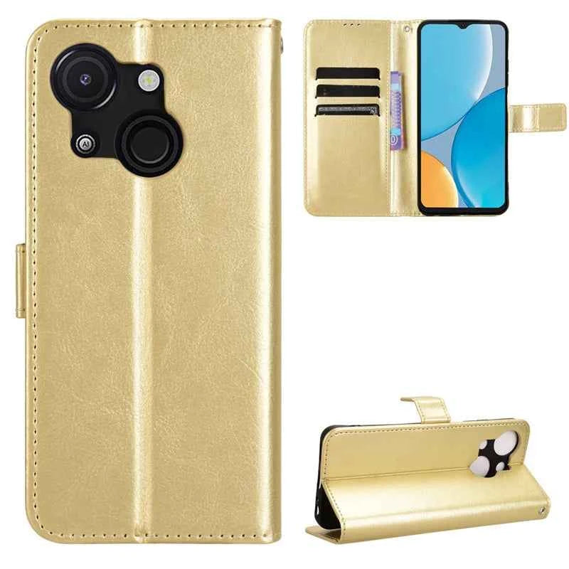 For Itel A50C Stand Function Wallet Phone Cases Built-in Card Slot Pu Leather Phone Cases Hand Strap Phone Covers