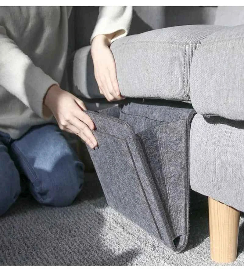 Storage Hang Bag Felt Dormitory Bed Sofa Bedroom Carpet Store Content For CD Magazines, Stationery Pad Mobile Phones Sundries