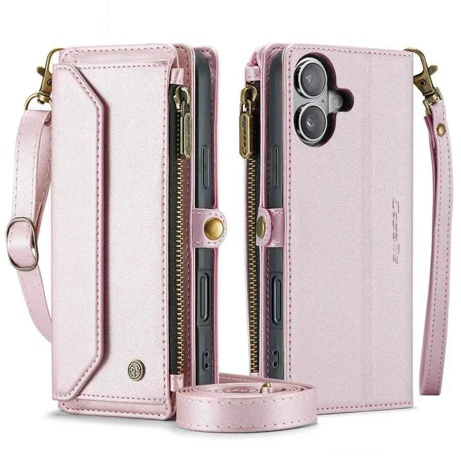 CaseMe Wireless Charge RFID Mobile Phone Cases for iPhone 16 Pro Max 15 14 13 12 11 7 8 Case Zipper Case for Iphones 15 Pro Max
