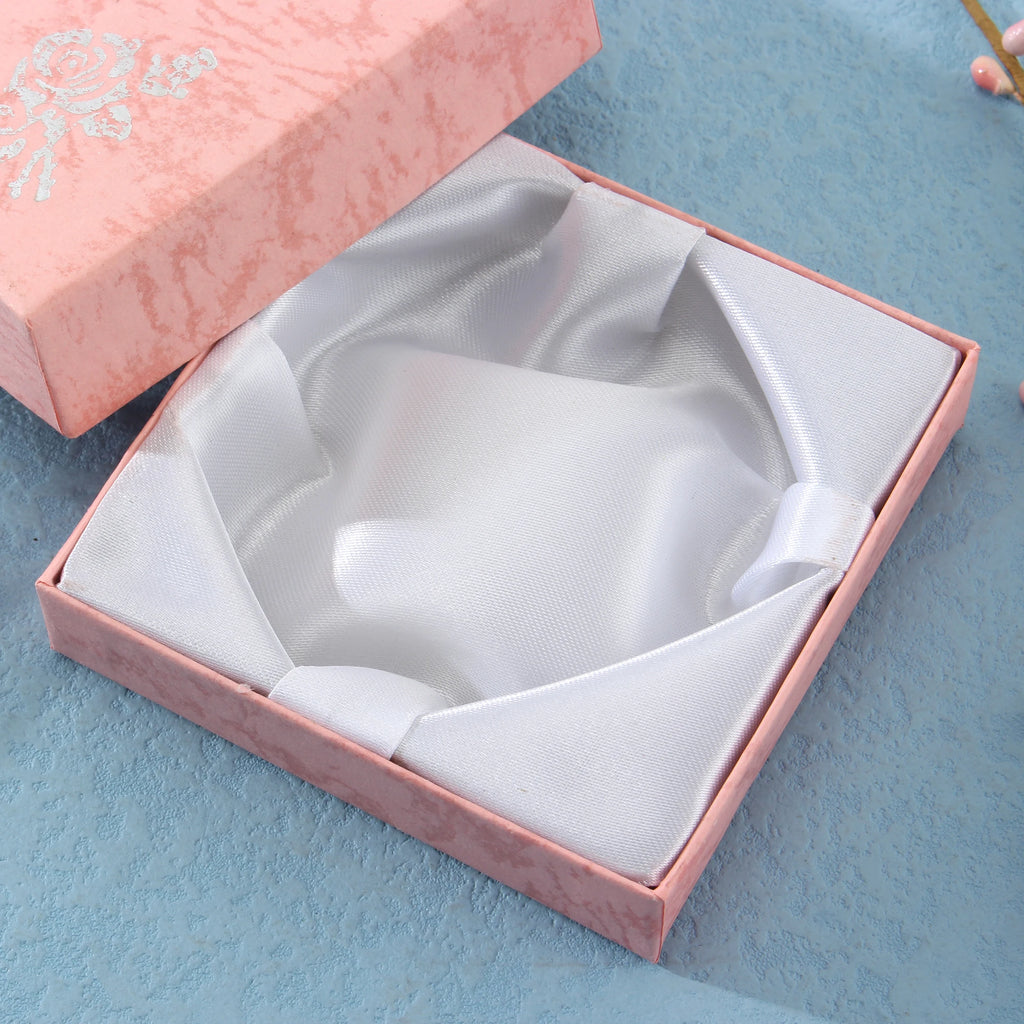 Square Rose Printed Jewelry Packaging Box Bracelet Necklace Storage Case Cardboard Gift Box Jewelry Organizer Case
