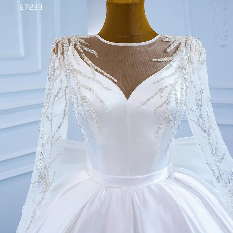 Jancember RSM67233 Ball Gowns for Women Wedding Gowns Dress Bridal Long Sleeve