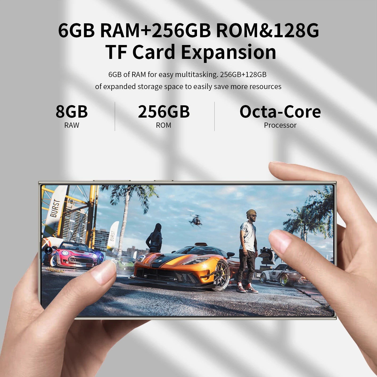 Samsum S24 Ultra Smartphones 8+256GB 5G Dual SIM Original CPU Octa Core HD Screen Resolution LTE Cellular Mobile Phone