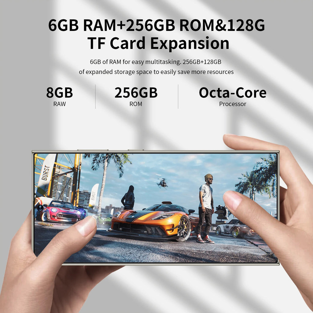 Samsum S24 Ultra Smartphones 8+256GB 5G Dual SIM Original CPU Octa Core HD Screen Resolution LTE Cellular Mobile Phone