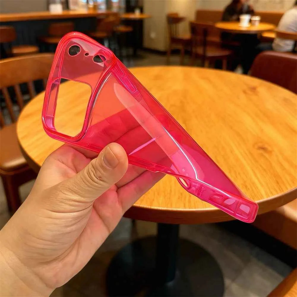 Luminous Neon clear Fluorescent Neon Tpu Silicone Shockproof Phone Cases for iphone 12 13 14 15 16 17 air Pro Max Plus