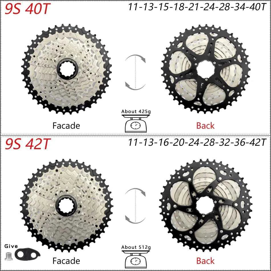 SUNSHINE Bicycle Cassette 8/9/10/11/12Speed Freewheel HG Structure Sprocket 32/36T/40T/42T/46T/50T/52T Flywheel For SHIMANO/SRAM