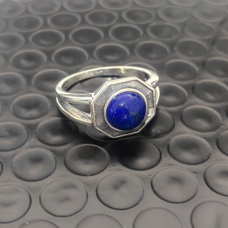 Mikaelson Original S925 Silver Jewelry Fine Ring  for Men Women the Vampire Diaries Inspired Natural Lapis Lazuli Fashion Gift