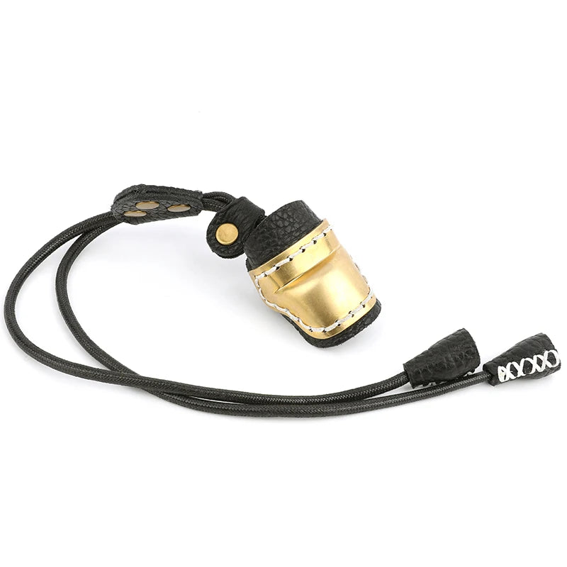 Archery Thumb Ring Mongolian Bow Brass Leather Finger Guard for Hunting Target Traditional Bow