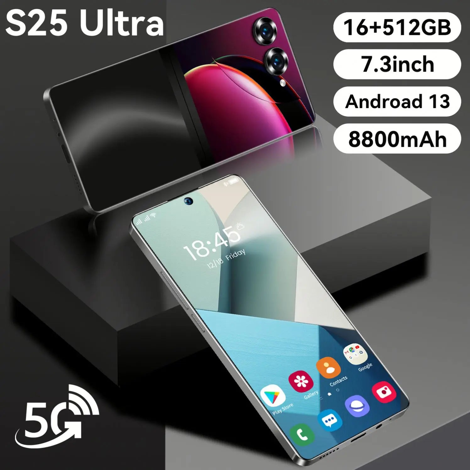 2025 Newest Fold Design S25 Ultra+ Android 5G Smartphone High Quality Screen High Dual SIM GPS Flip 24 Cell Mobile Phone