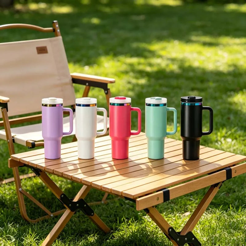 US in Stock Rainbow Plated Water Bottles 40oz with Washable Surface and Easy Cleaning