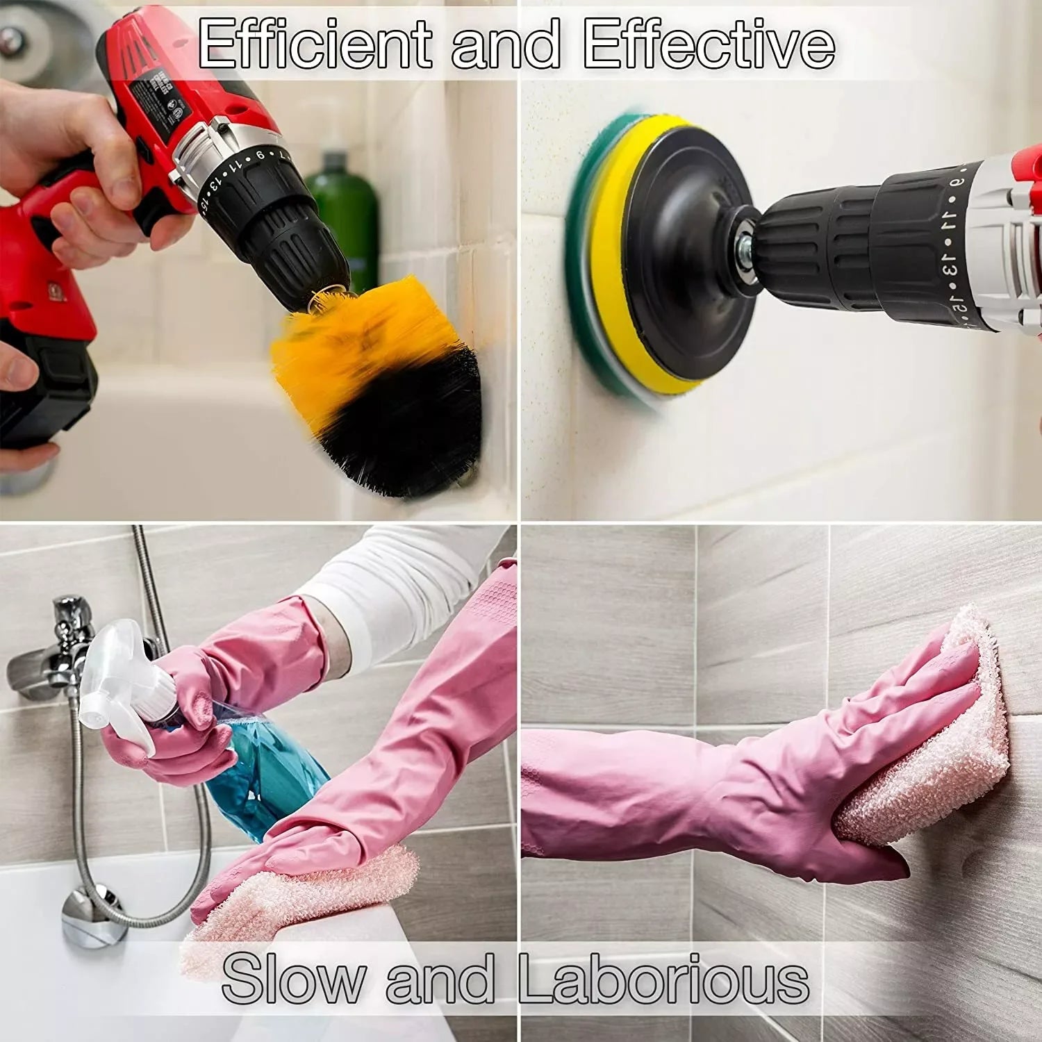 US Local Stock Ships in 24H Free Shipping USA 14x Electric Drill Brush Attachment Set All Purpose Cleaning Kit Power Scrubber