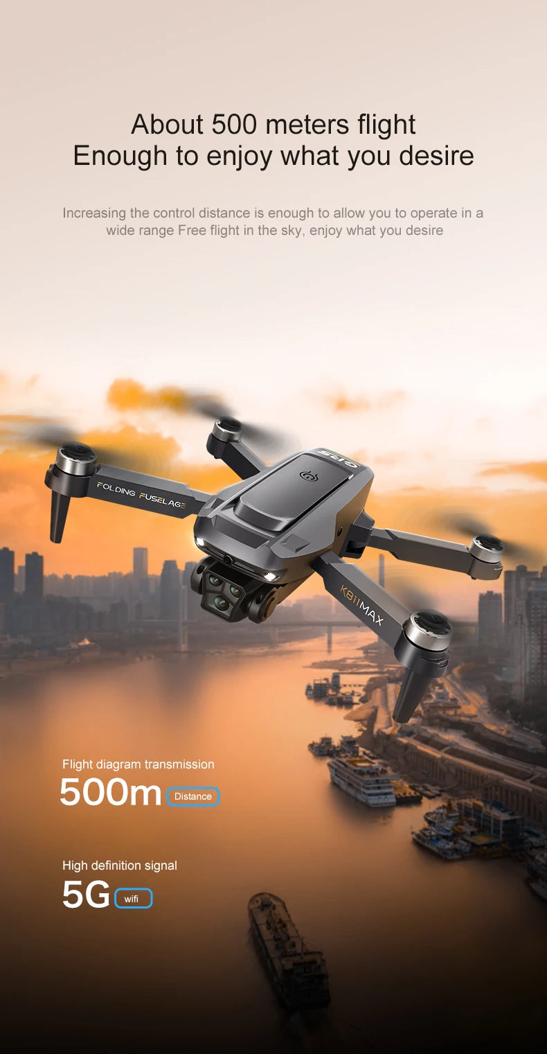 Hot Selling K811 Max Drone Brushless GPS Drone Professional 4K HD Dual Camera 5G WIFI Obstacle Avoidance Dron Toys Gift