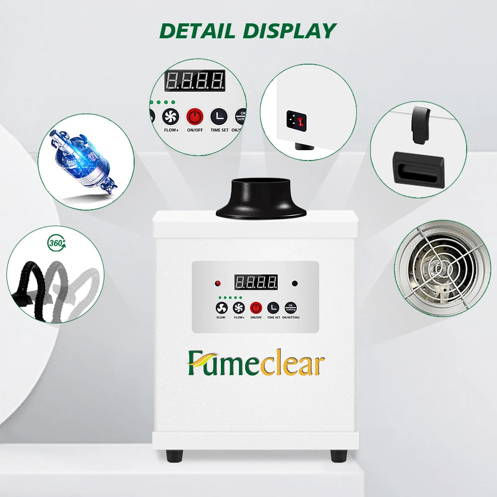 150W HEPA Fume Extractor Dtf Smoke Purify Laser Dust Collector Diy Beauty Salon Equipment for Vacuum Cleaner