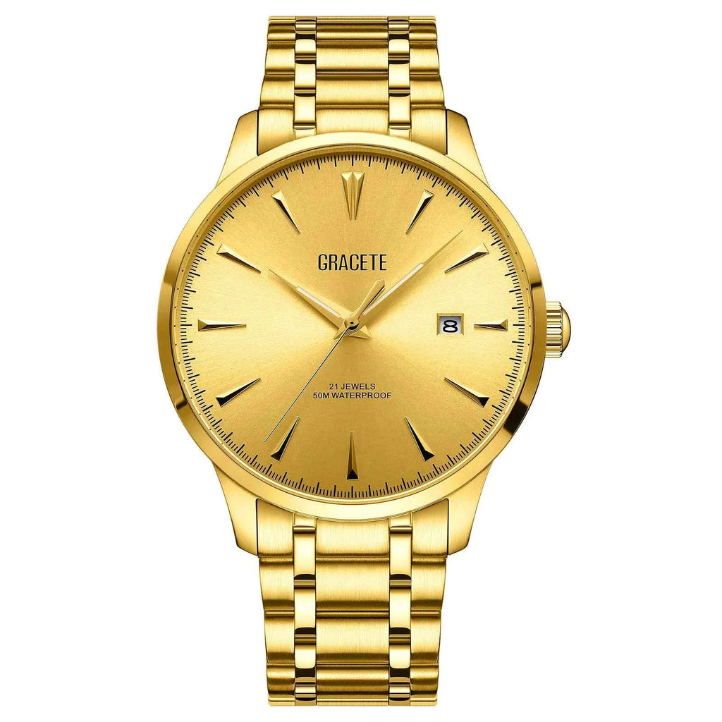 2023 Golden Mechanical Watch for Men - High-End Stylish Stainless Steel Design