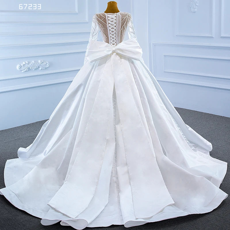Jancember RSM67233 Ball Gowns for Women Wedding Gowns Dress Bridal Long Sleeve