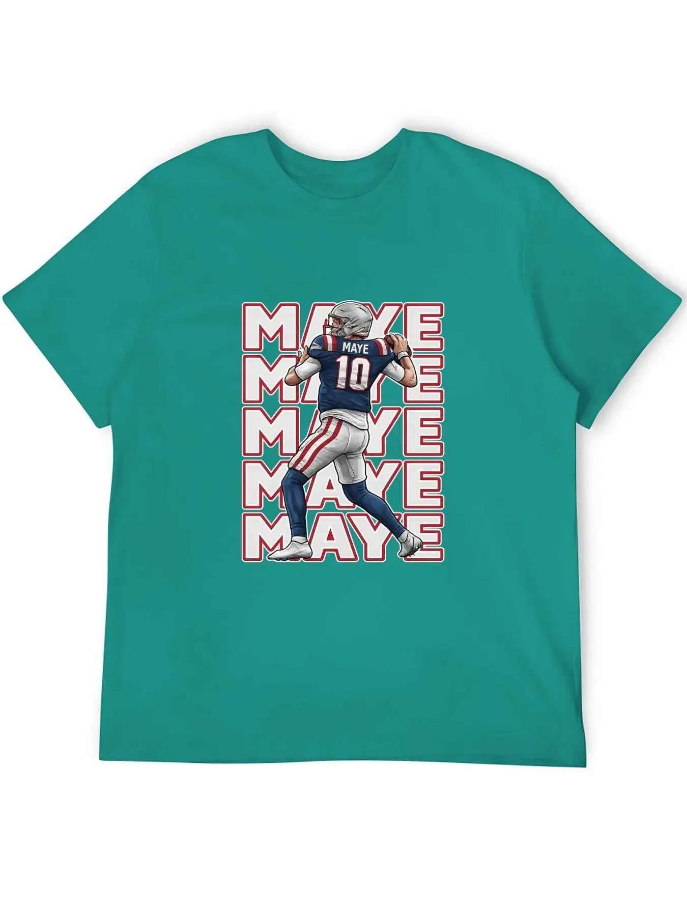 USA In-Stock New England Team Culture Shirt MAYE #10 Jersey T-Shirt Men's Casual Crew Neck T-Shirts 100% Cotton 180g Stretch Top