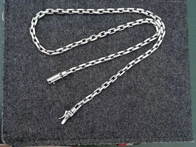 BOCAI Trendy Simple 6MM Collarbone Link New 6MM Necklace Chain for Men & Women Sweater Casual Outfits S925 SilverJewelry