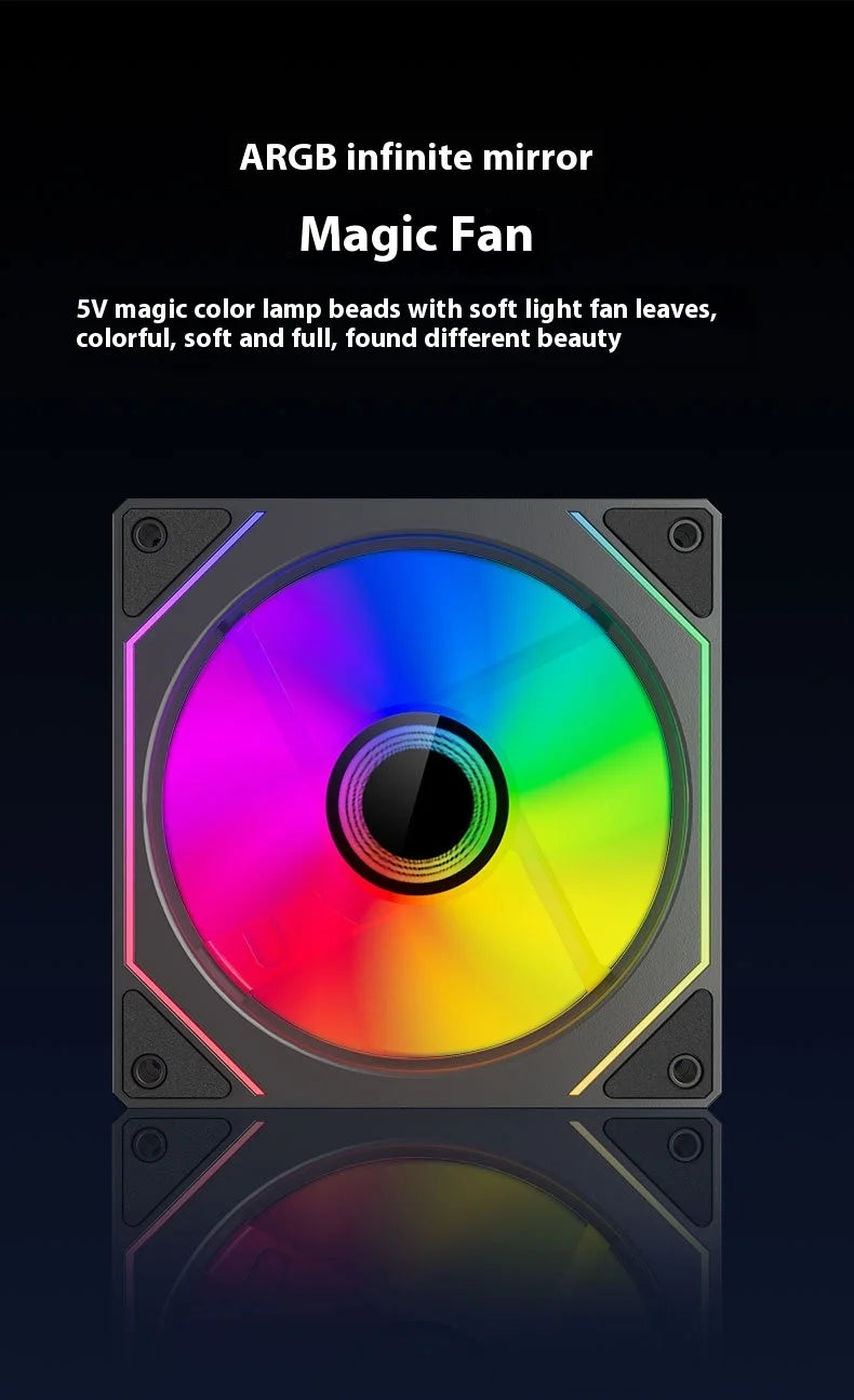 TEUCER PRO 12CM ARGB Shuang Synchronous Mute 4th Generation Family Chassis Ball Bearing Plastic Computer Case Cooling Fan