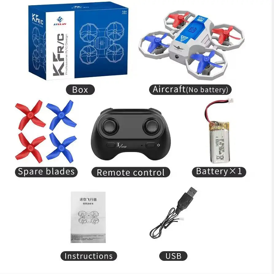KF601 Pocket Rc Drones Protective Design Cool Colorful Light Drone for Kids Beginner Education Drone Toys