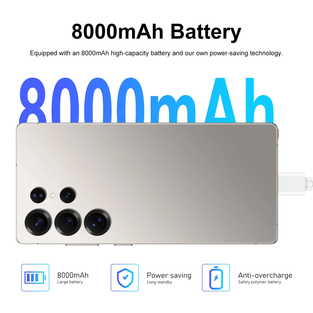 2025 New Ultra S25 Phone Personalized Logo 7.3Inch 16GB+1TB 4G 5G Smartphones Stylus Face ID AI French Spanish Deca Core